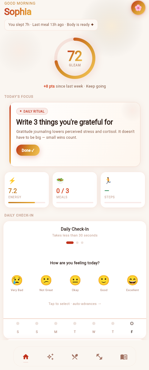 Gleam Score dashboard